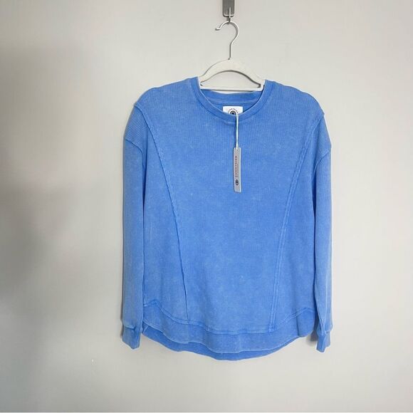 Sunnyside by Sundry Blue Crew neck top sweatshirt New - Picture 3 of 5